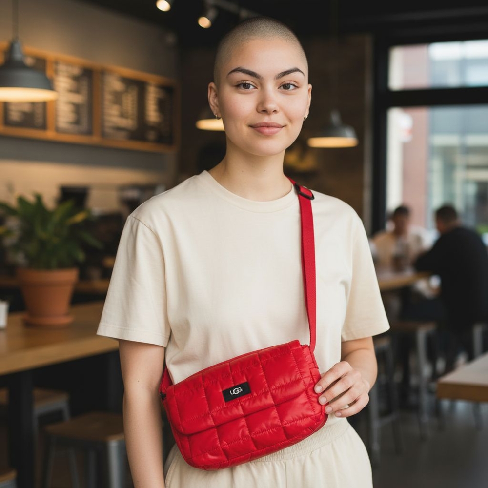 UGG Vibrant Red Quilted Crossbody Bag - Picture 4 of 7
